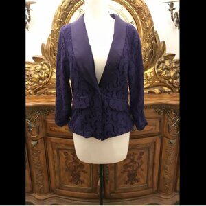 Metaphor Lace Lined Women's Dressy Jacket Medium M, Ruched Sleeves B3